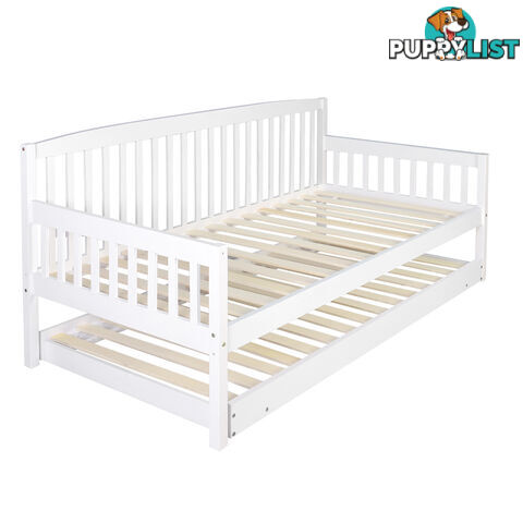 Wooden Sofa Bed Frame Single White