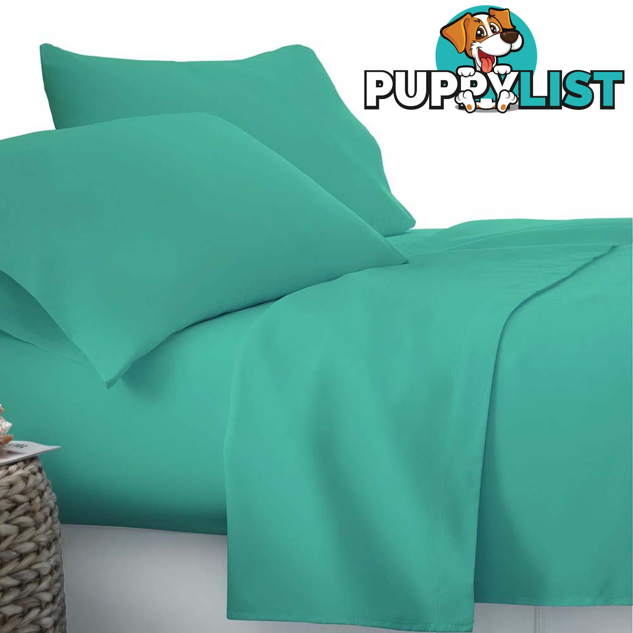 4 Piece Microfibre Sheet Set Double_ÑÐ Aqua