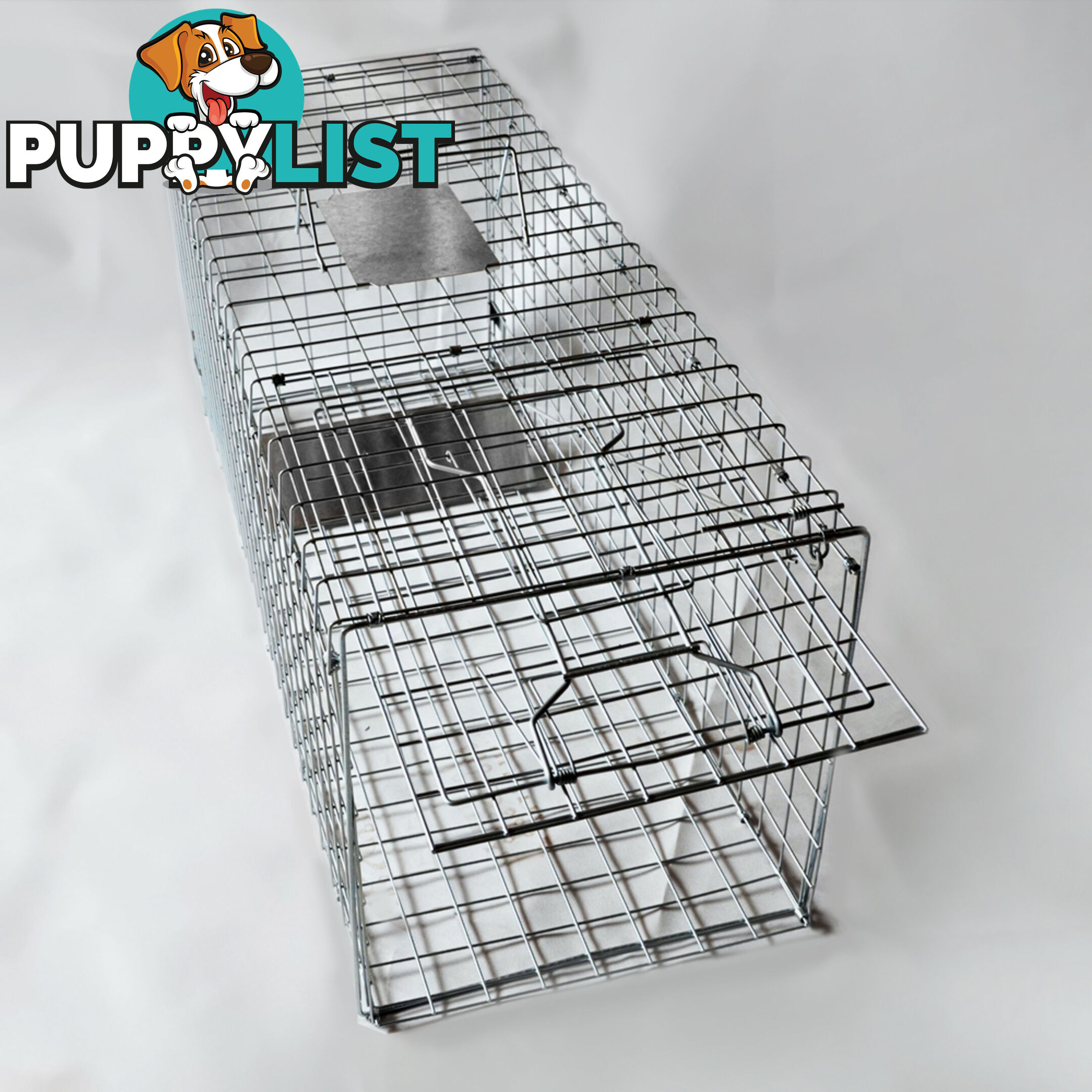 Humane Animal Trap Cage 108 x 40 x 45cm Silver