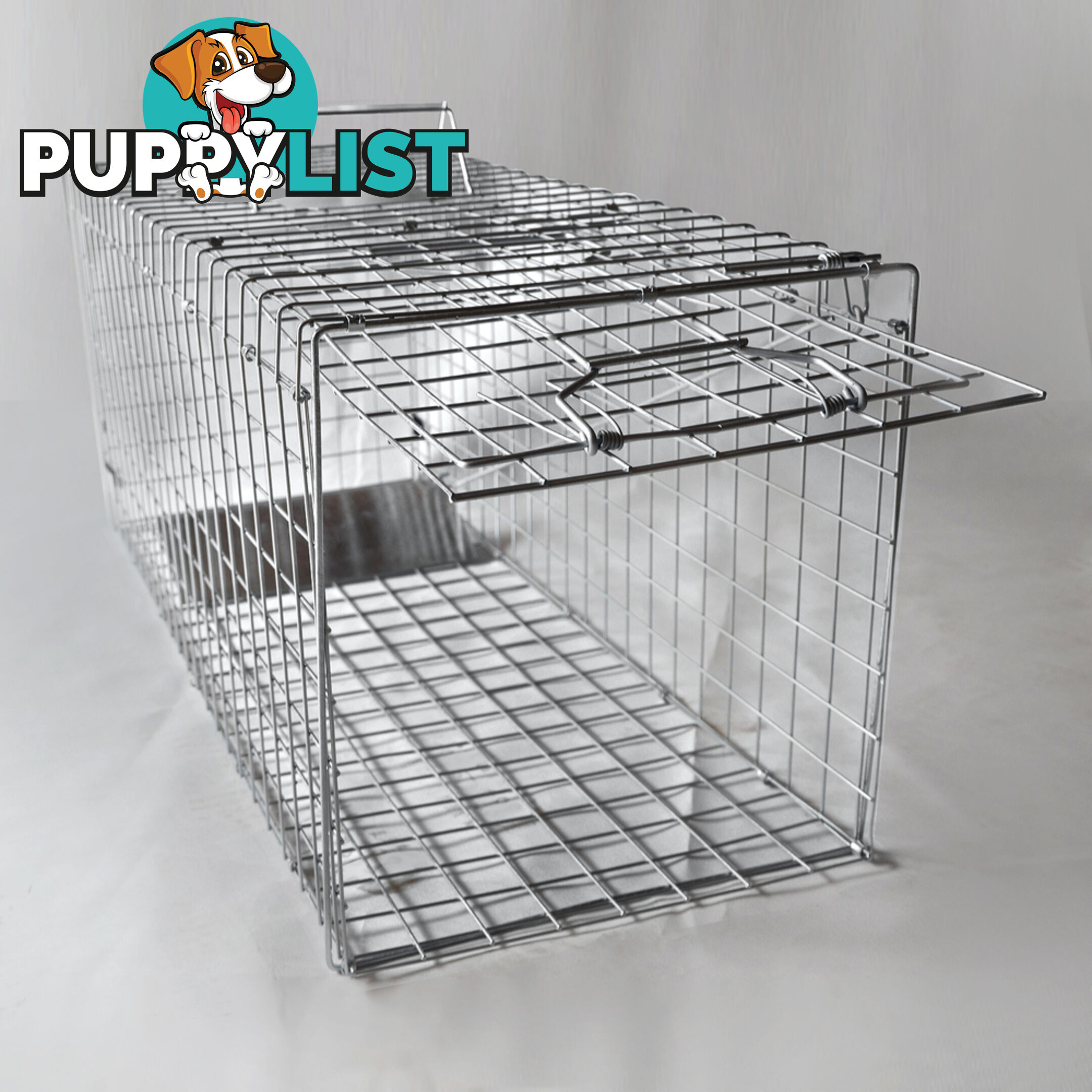 Humane Animal Trap Cage 108 x 40 x 45cm Silver