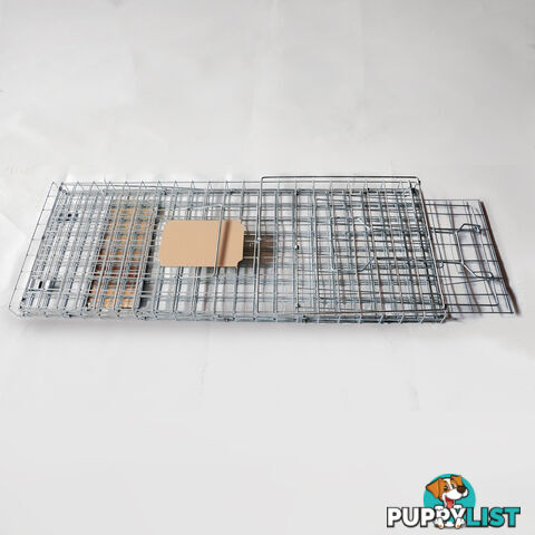 Humane Animal Trap Cage 108 x 40 x 45cm Silver