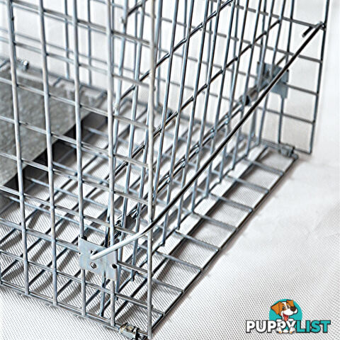 Humane Animal Trap Cage 108 x 40 x 45cm Silver