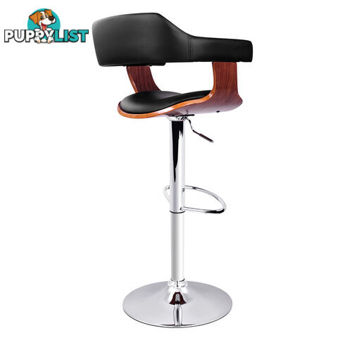 PU Leather Wooden Kitchen Bar Stool Black