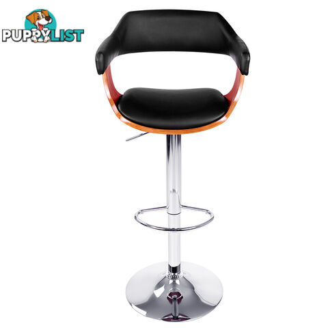 PU Leather Wooden Kitchen Bar Stool Black