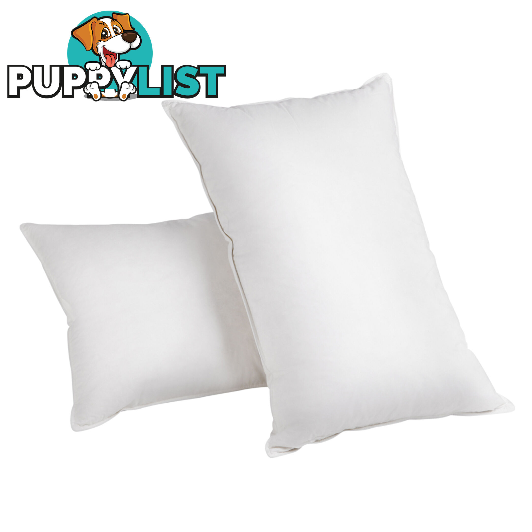 2 Pcs Duck Feathers Down Pillow w/ Bag