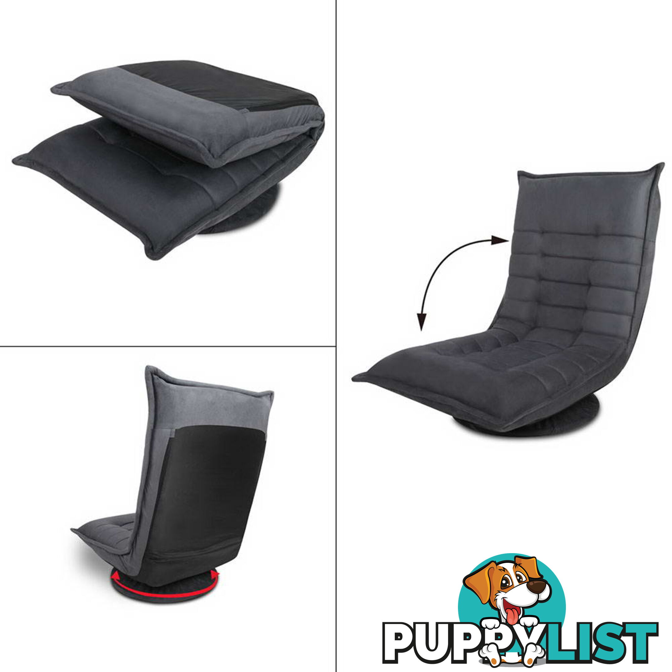 Single Size Lounge Chair - Charcoal