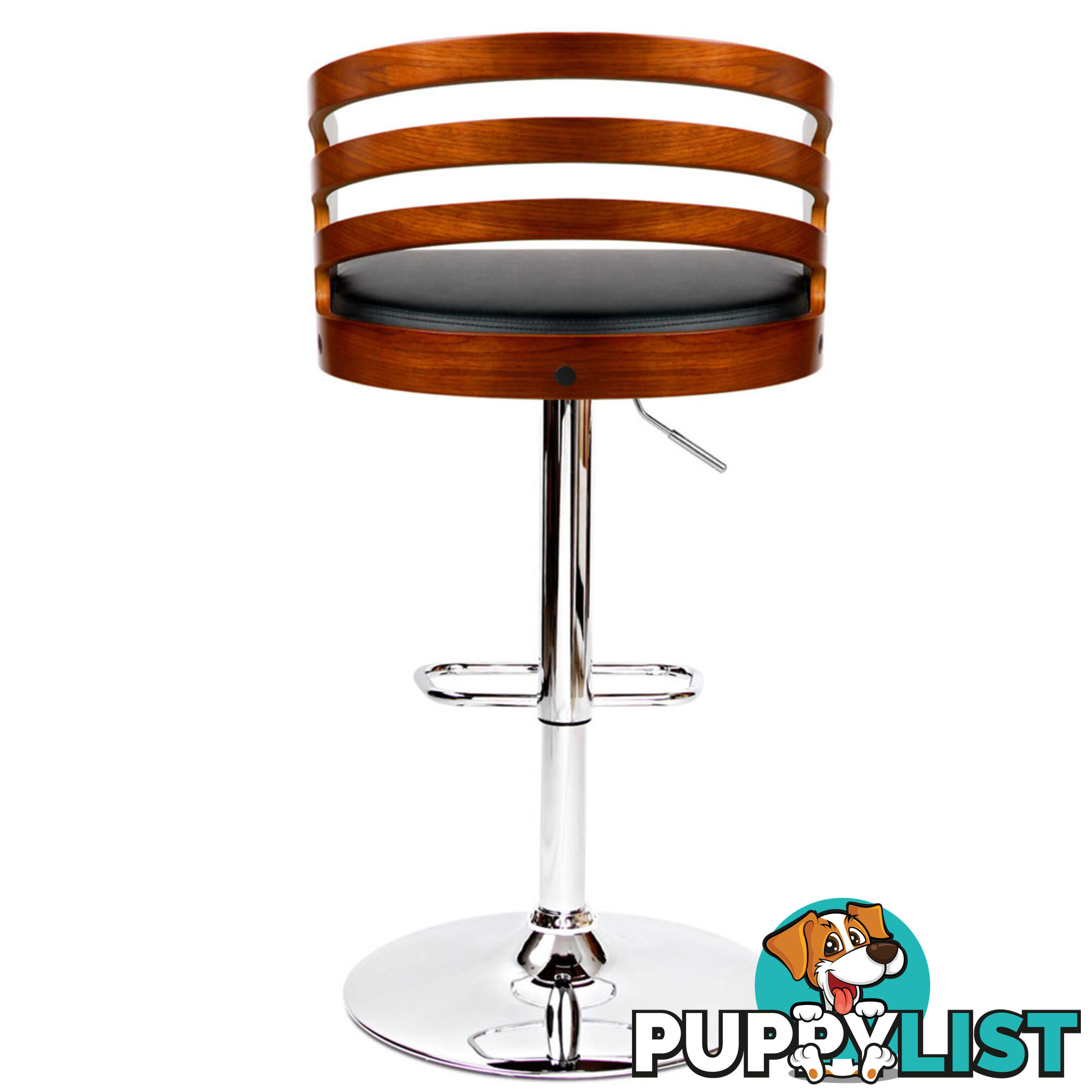 Wooden Bar PU Leather Stool