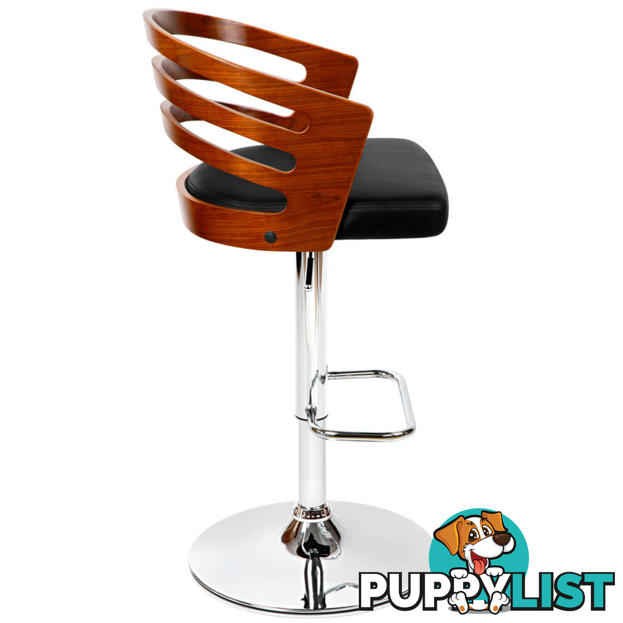 Wooden Bar PU Leather Stool