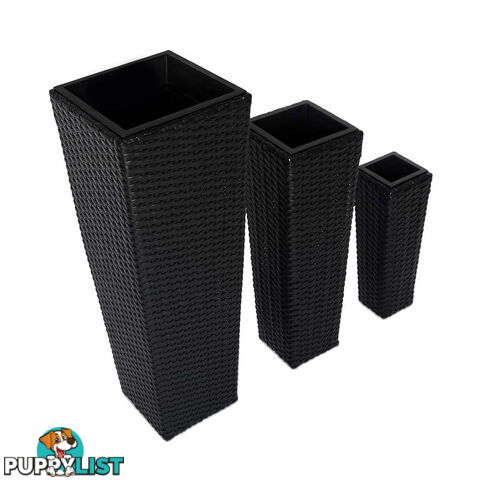 Set of 3 Rattan Wicker Planters