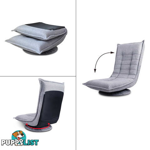 Swivel Foldable Floor Chair - Grey