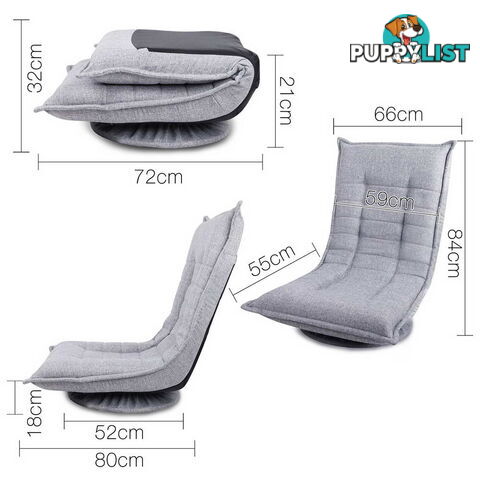 Swivel Foldable Floor Chair - Grey