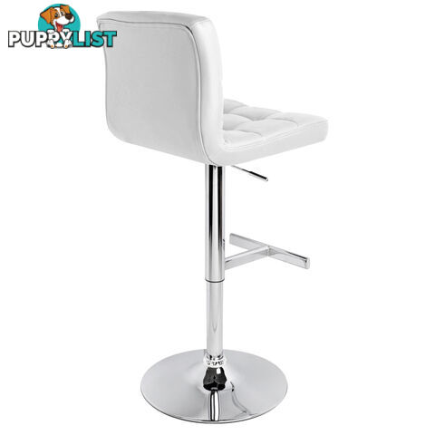 Set of 2 PU Leather Kitchen Bar Stool White