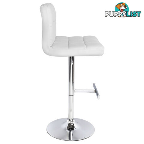 Set of 2 PU Leather Kitchen Bar Stool White