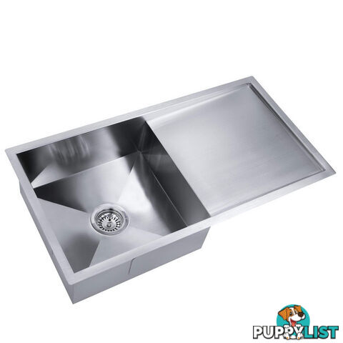 Stainless Steel Kitchen/Laundry Sink w/ Strainer Waste 870x450mm