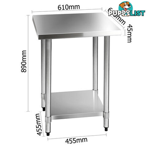 430 Stainless Steel Kitchen Work Bench Table 610mm