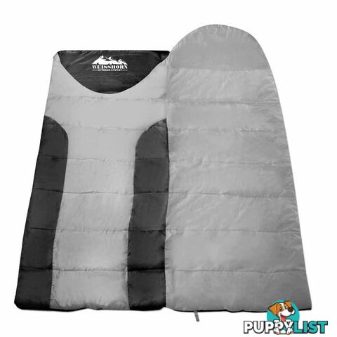 Camping Envelope Sleeping Bag Single Grey black