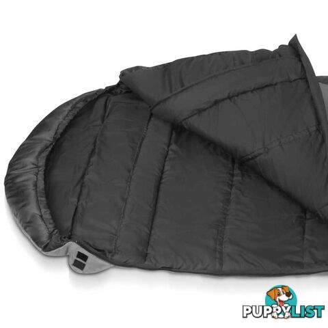 Camping Envelope Sleeping Bag Single Grey black