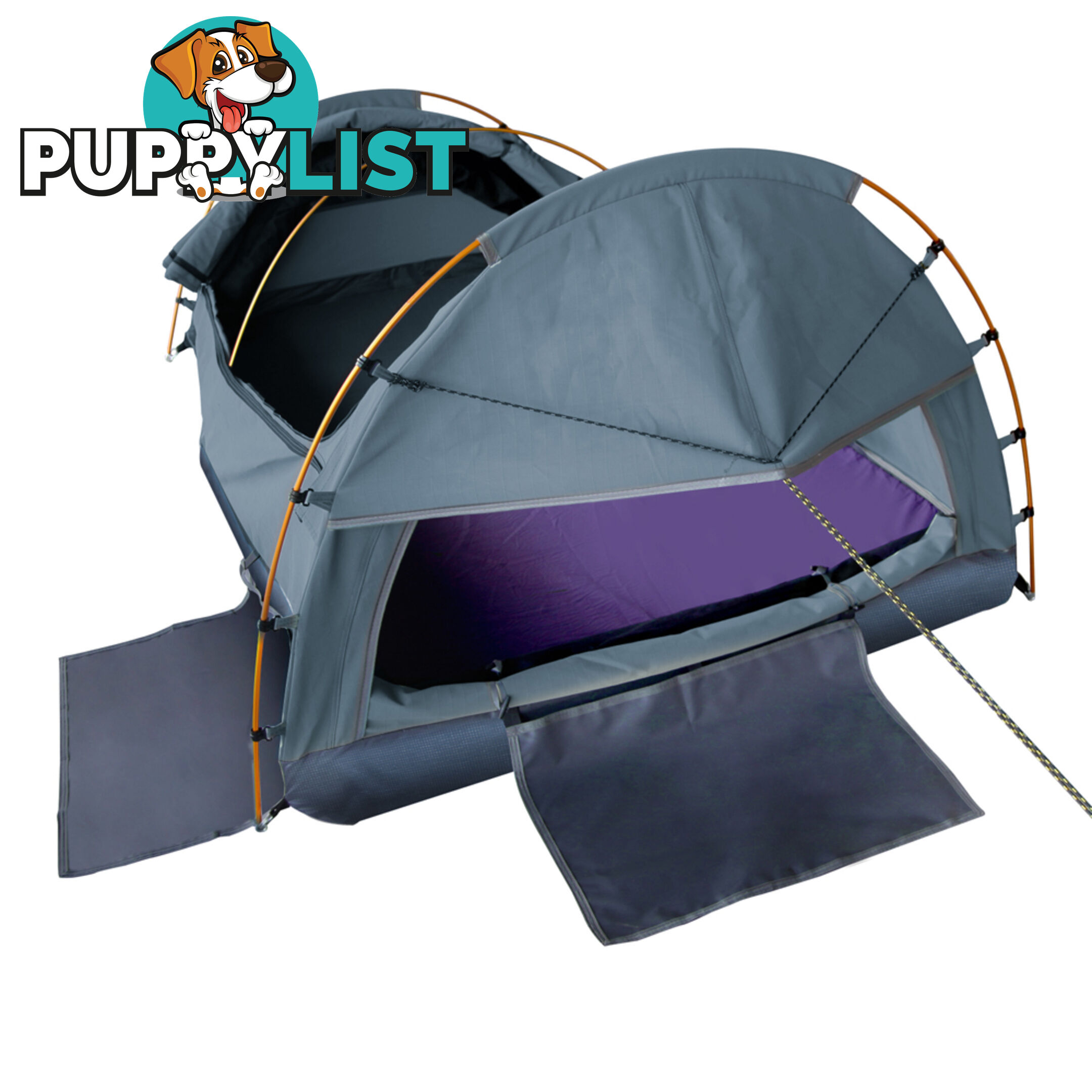 King Single Camping Canvas Swag Tent Navy w/ Air Pillow