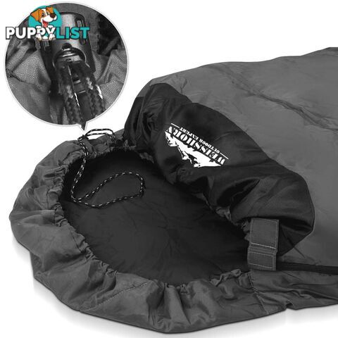 Single Camping Envelope Sleeping Bag Grey Black