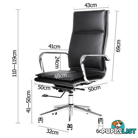 Executive PU Leather Office Computer Chair Black