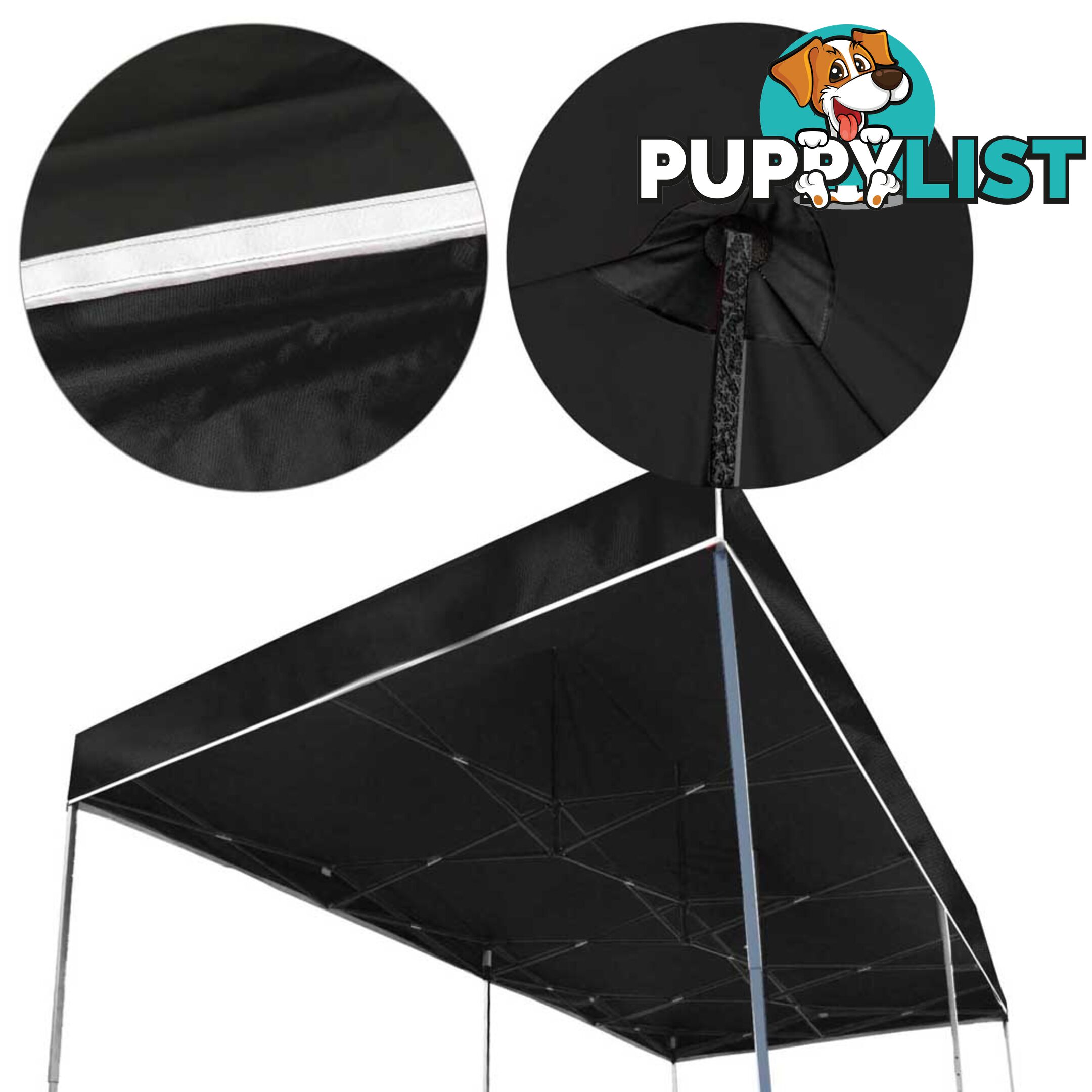 3X6 Pop Up Gazebo - Black