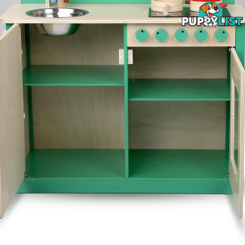 Kids Wooden Play Set Kitchen 8 Piece - Green