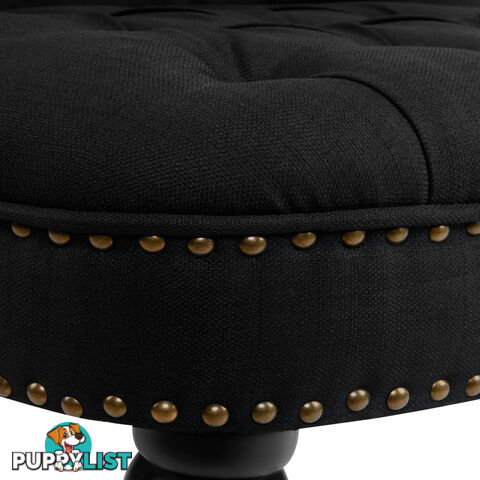 Lorraine Chair French Provincial Linen Fabric Sofa Pitch Black