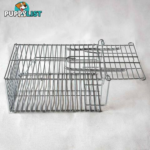 Set of 2 Humane Animal Trap Cage 23 x 15 x 10cm Silver