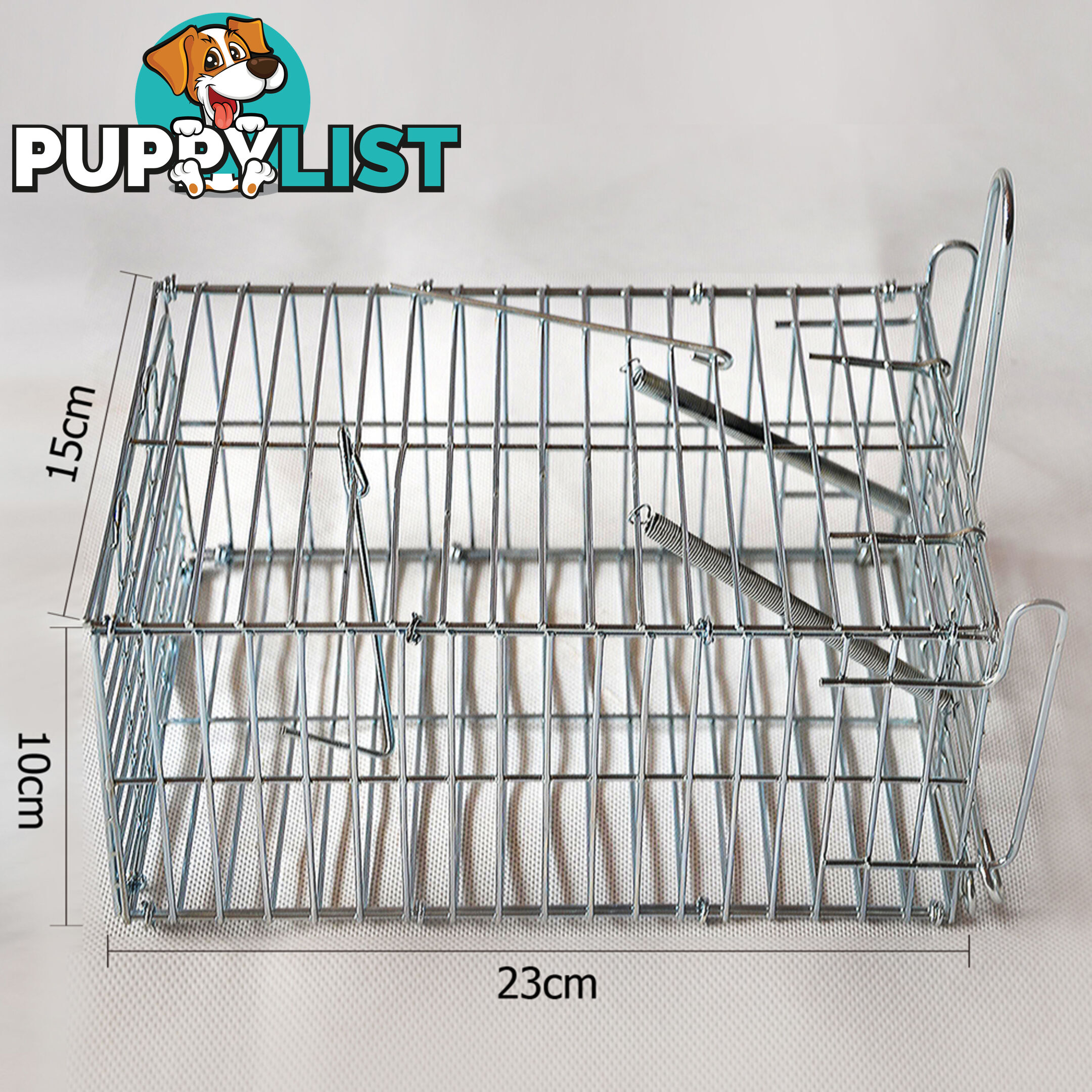 Set of 2 Humane Animal Trap Cage 23 x 15 x 10cm Silver