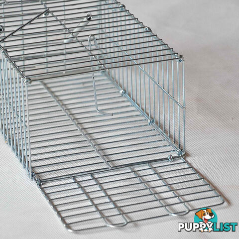 Set of 2 Humane Animal Trap Cage 23 x 15 x 10cm Silver