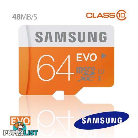 SAMSUNG 64GB MicroSDXC EVO CLASS10 UHS Upto 48MB/s (MB-MP64D)