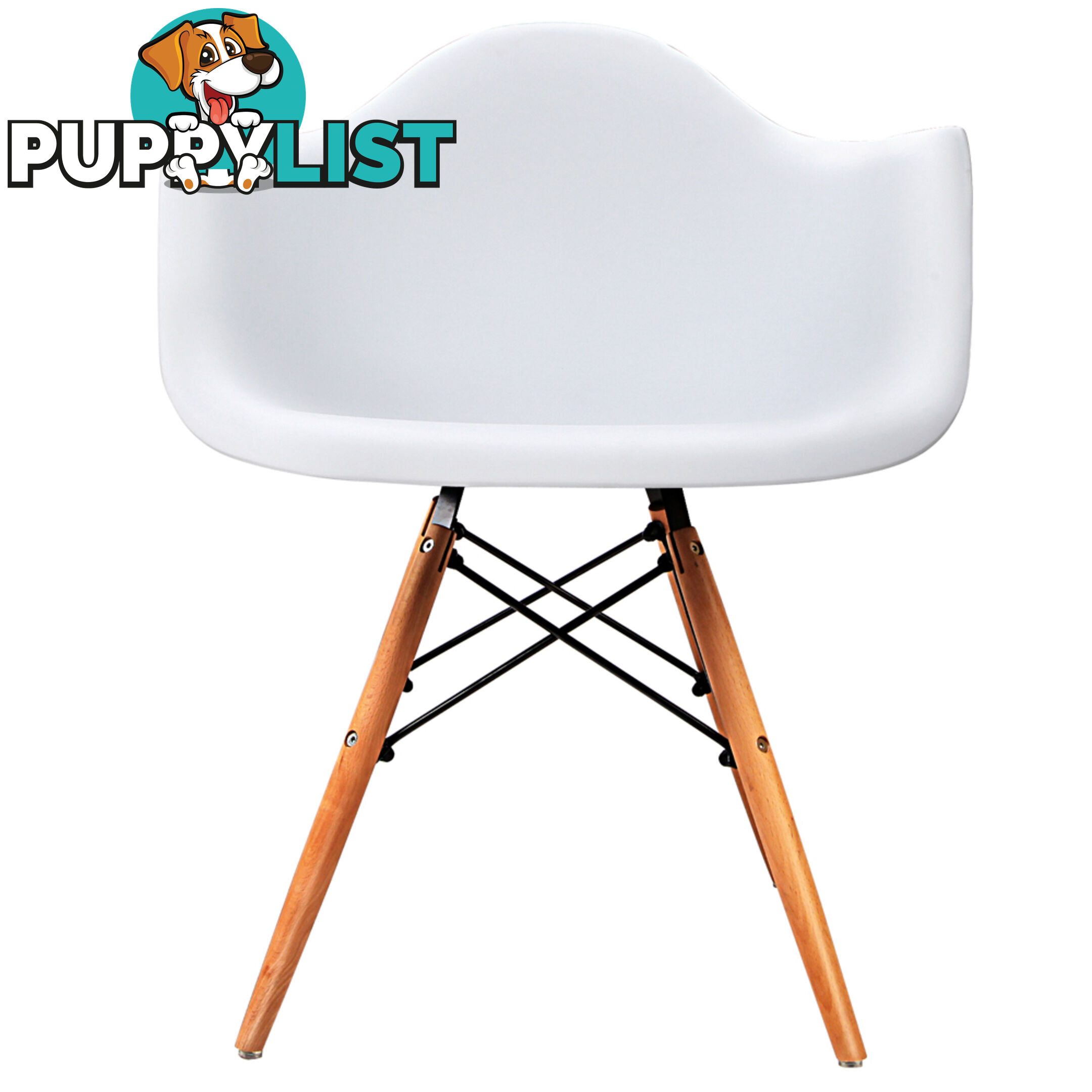 Set of 2 Replica Eames Cafe Chairs Beech White