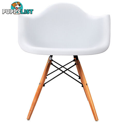 Set of 2 Replica Eames Cafe Chairs Beech White