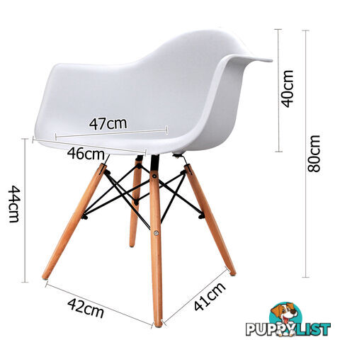 Set of 2 Replica Eames Cafe Chairs Beech White