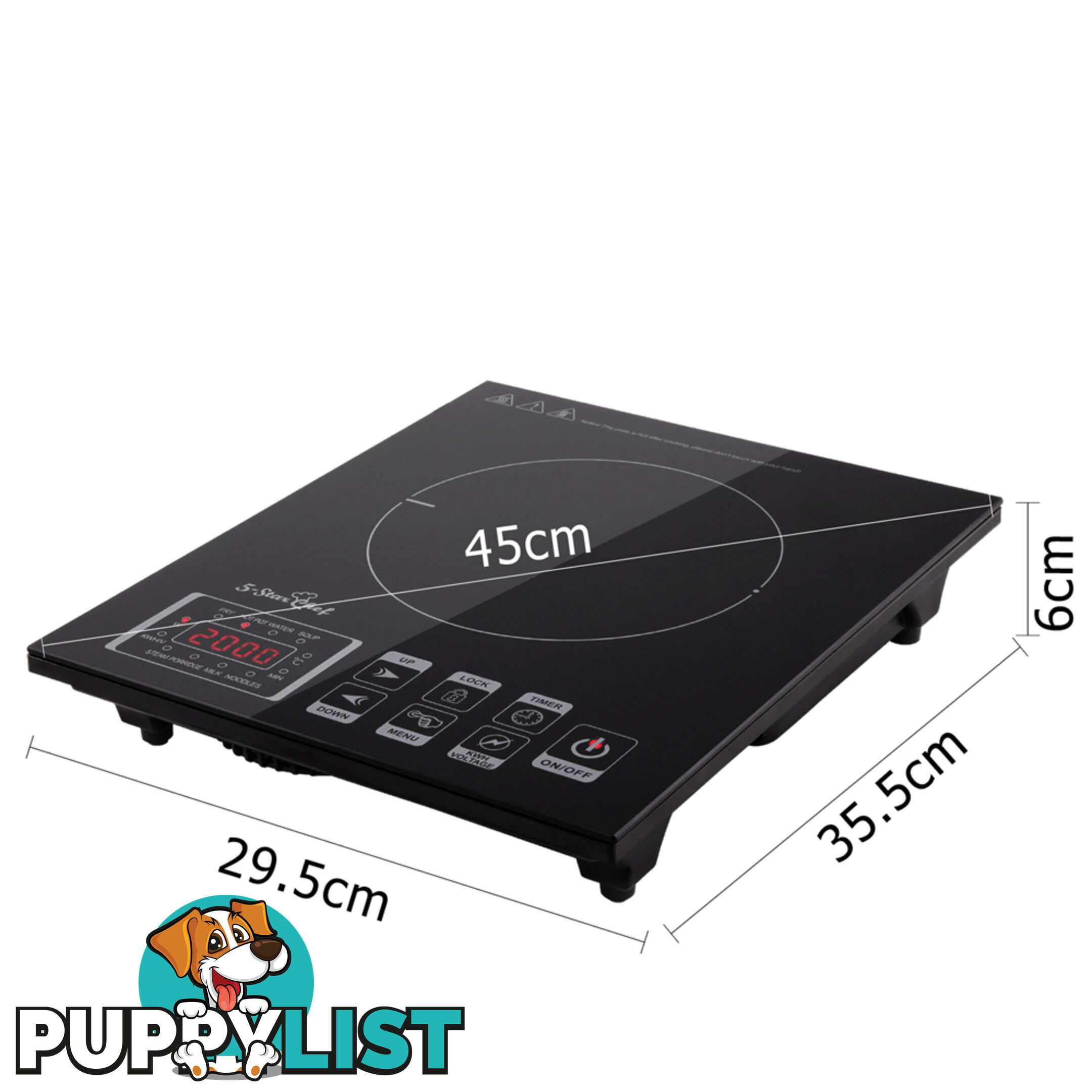 5 Star Chef Induction Cooktop w/ Digital Display Hotplate