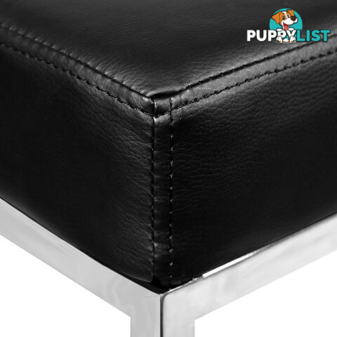 Set of 2 PU Leather Kitchen Bar Stool Black