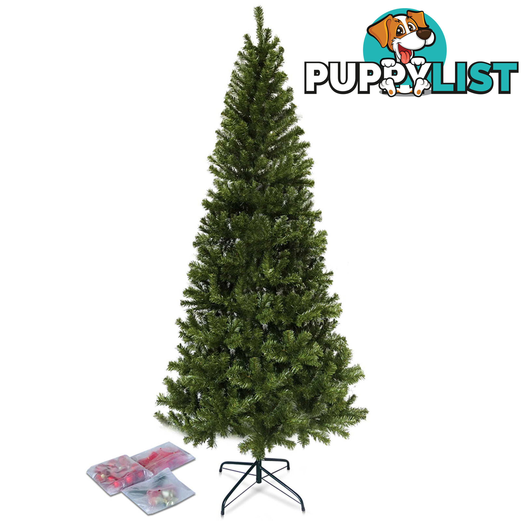 1.8M Christmas Tree with Ornaments - Green