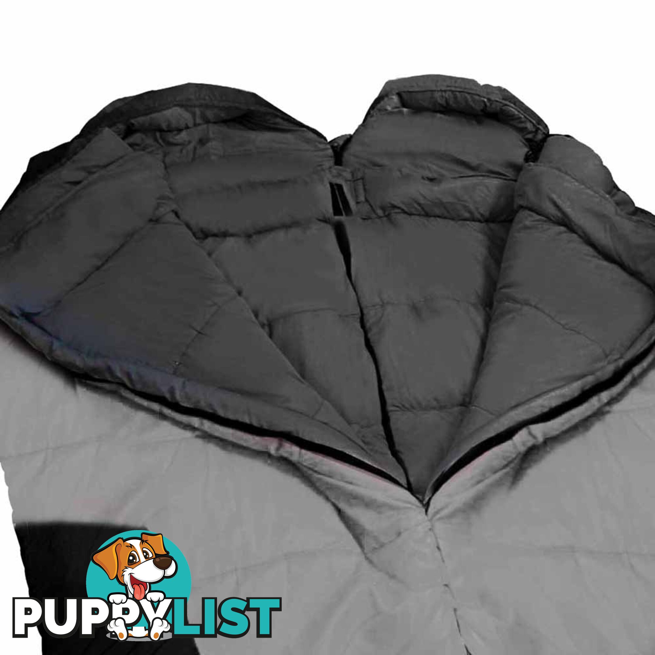 Camping Envelope Sleeping Bag Double Grey Black