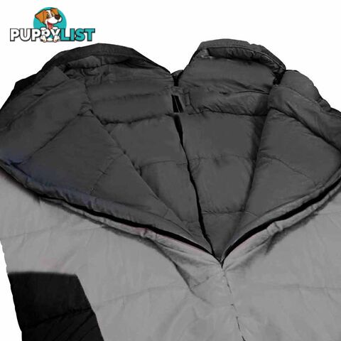 Camping Envelope Sleeping Bag Double Grey Black