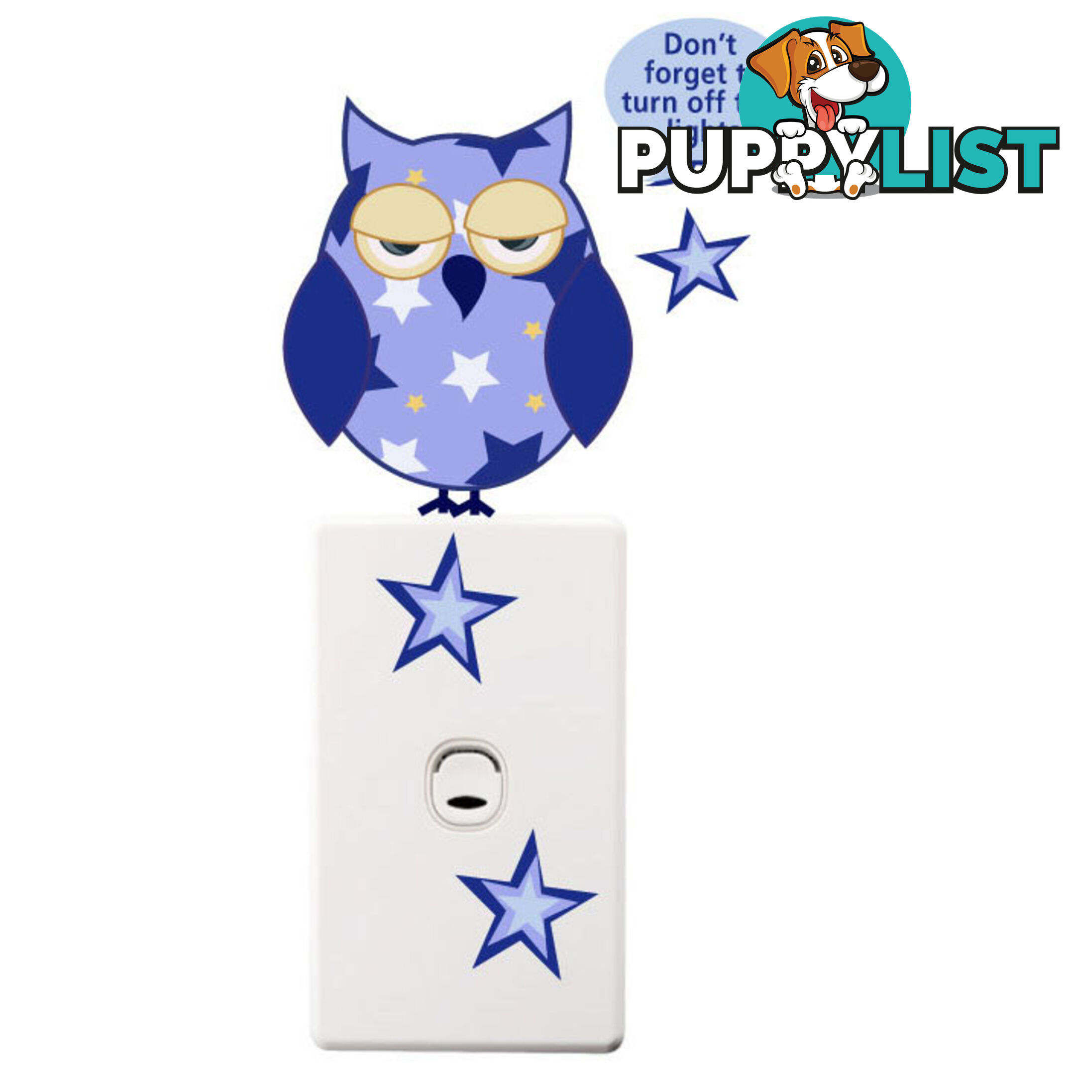 Owls Light Switch Stickers - Totally Movable and Reusable
