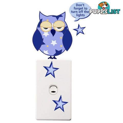 Owls Light Switch Stickers - Totally Movable and Reusable