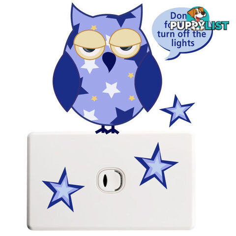 Owls Light Switch Stickers - Totally Movable and Reusable