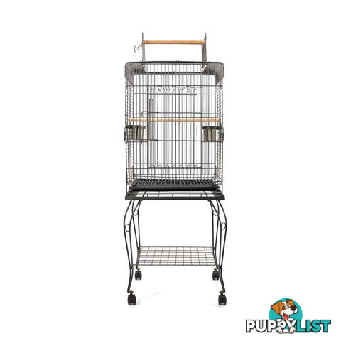 Parrot Pet Aviary Bird Cage w/ Open Roof 145cm Black