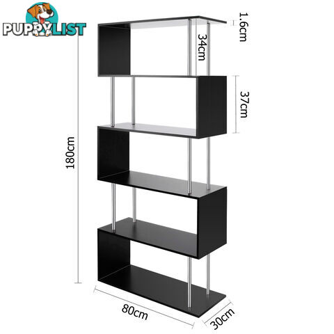 5 Tier Display/Book/Storage Shelf Unit Black