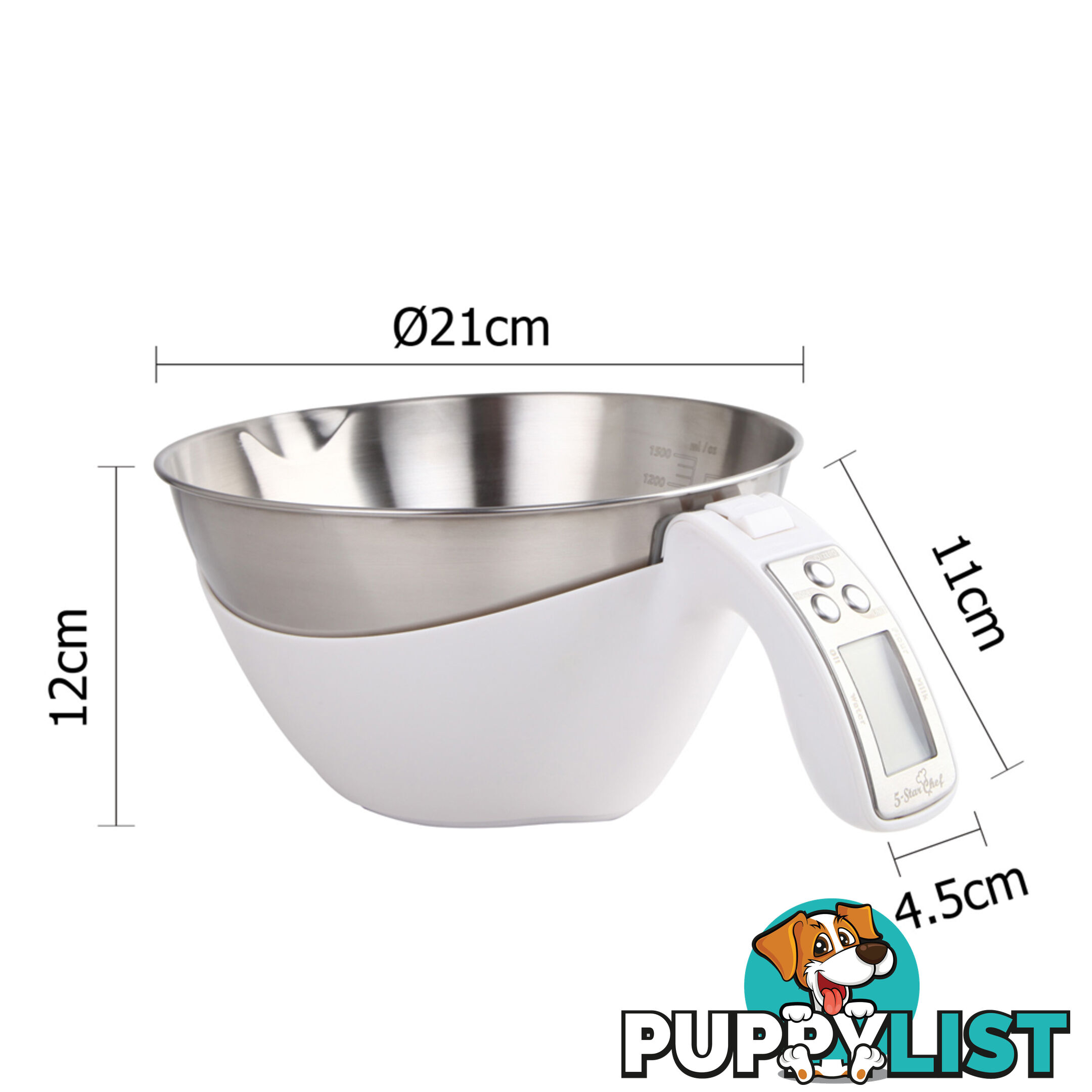 LCD Display Electronic Kitchen Scale Food Measuring Bowl