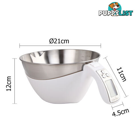 LCD Display Electronic Kitchen Scale Food Measuring Bowl