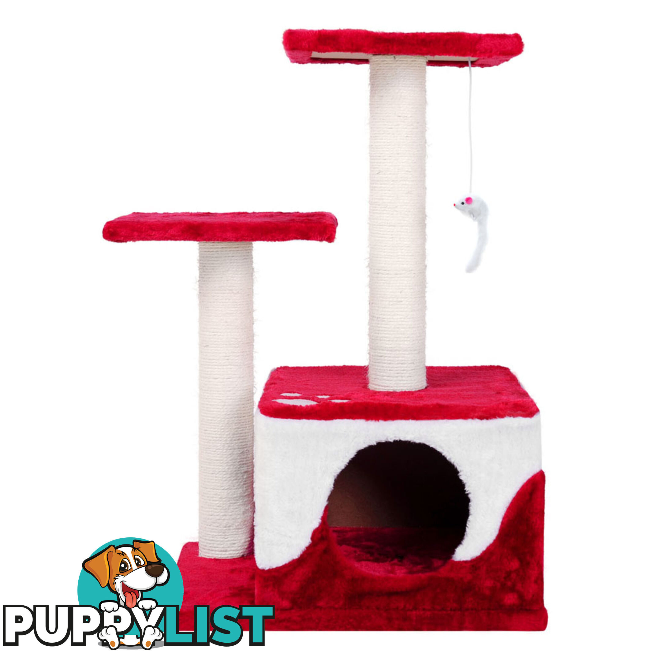 Cat Scratching Poles Post Furniture Tree House Red