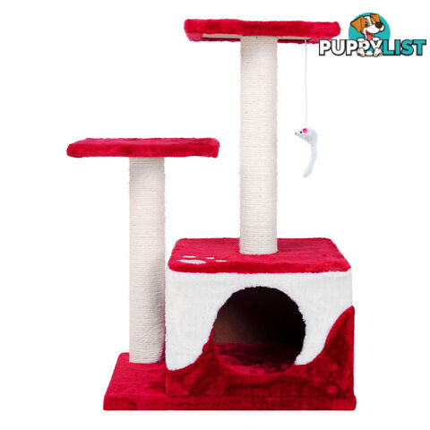 Cat Scratching Poles Post Furniture Tree House Red