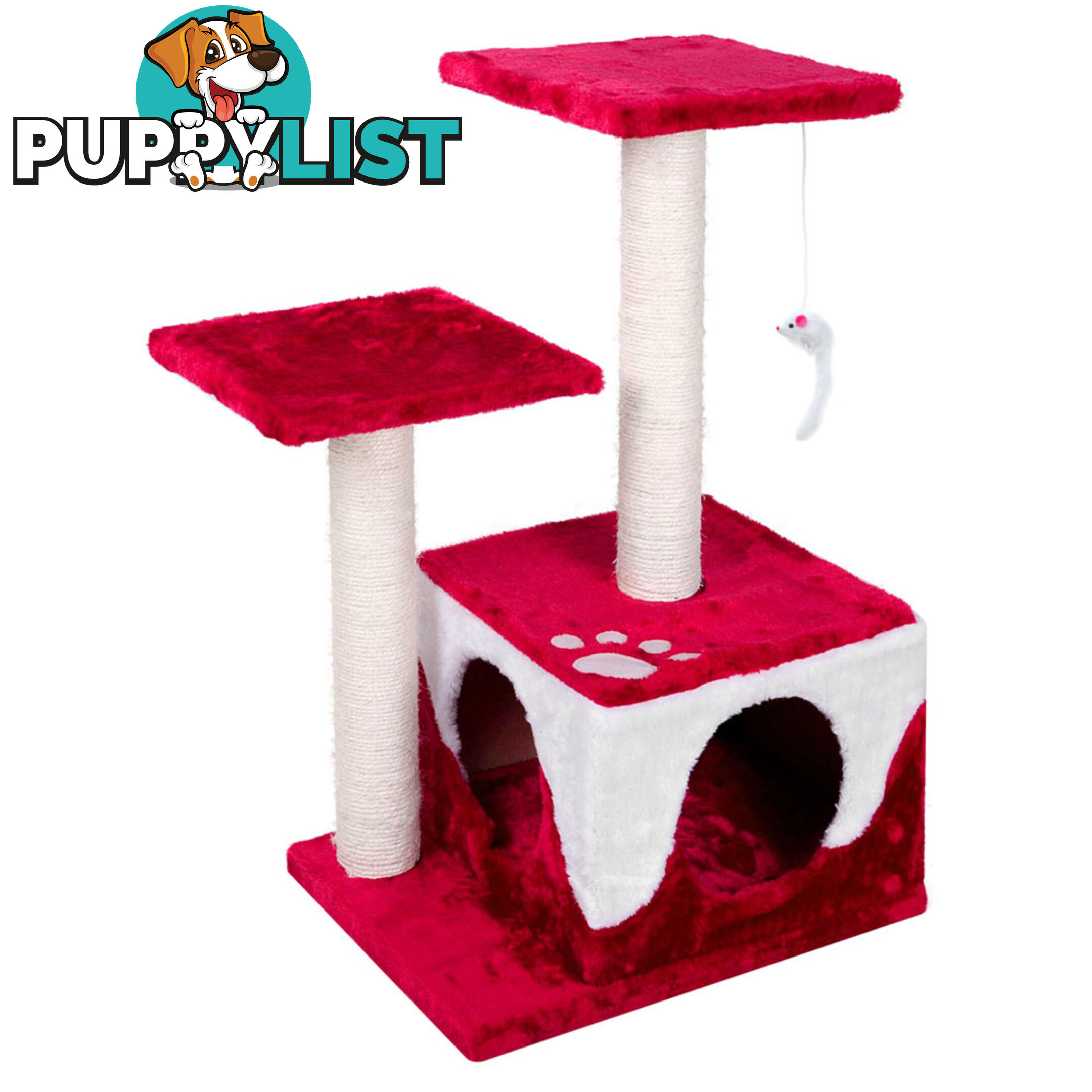 Cat Scratching Poles Post Furniture Tree House Red