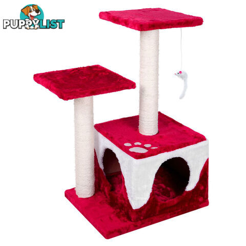 Cat Scratching Poles Post Furniture Tree House Red